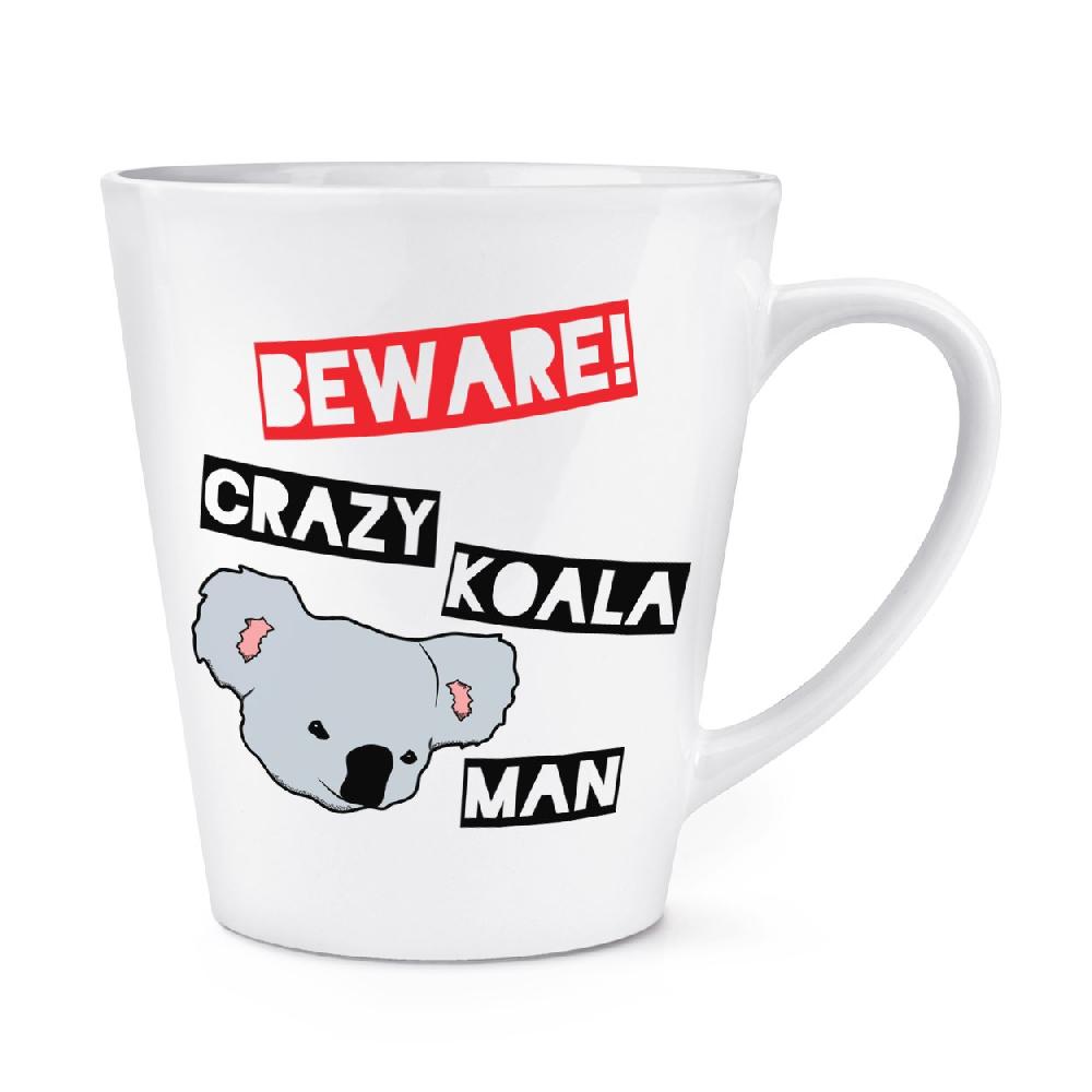 gift base Beware Crazy Koala Man 12oz Latte Mug Cup