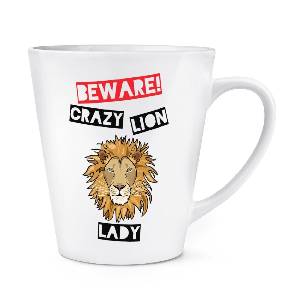 gift base Beware Crazy Lion Lady 12oz Latte Mug Cup
