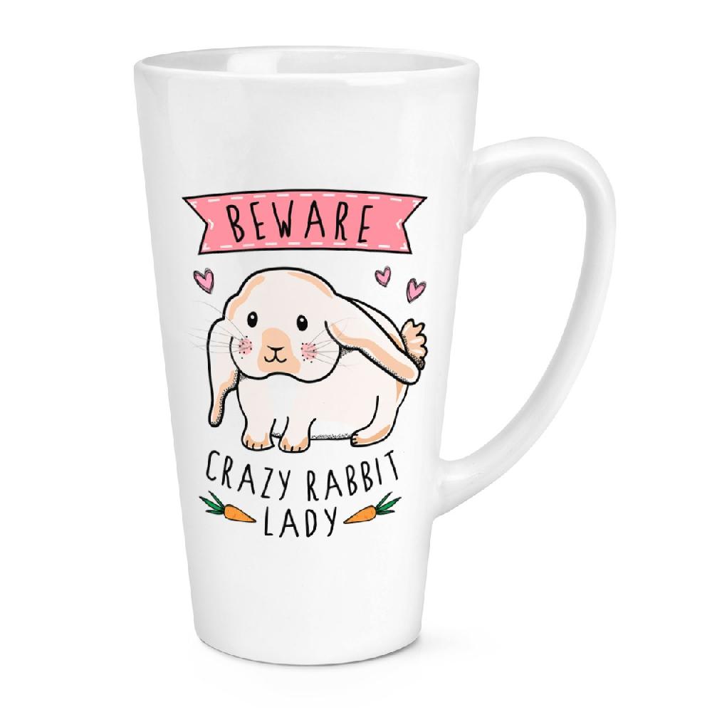 gift base Beware Crazy Rabbit Lady 17oz Large Latte Mug Cup