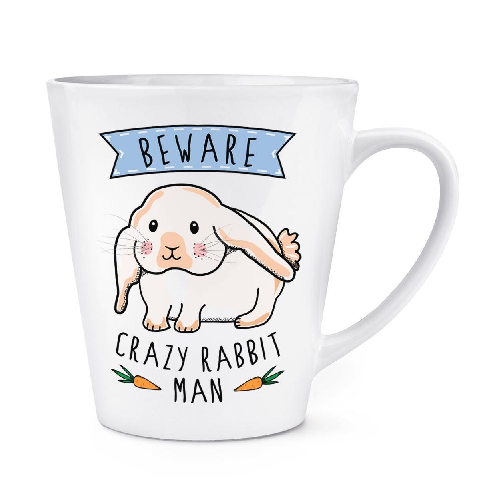 gift base Beware Crazy Rabbit Man 12oz Latte Mug Cup