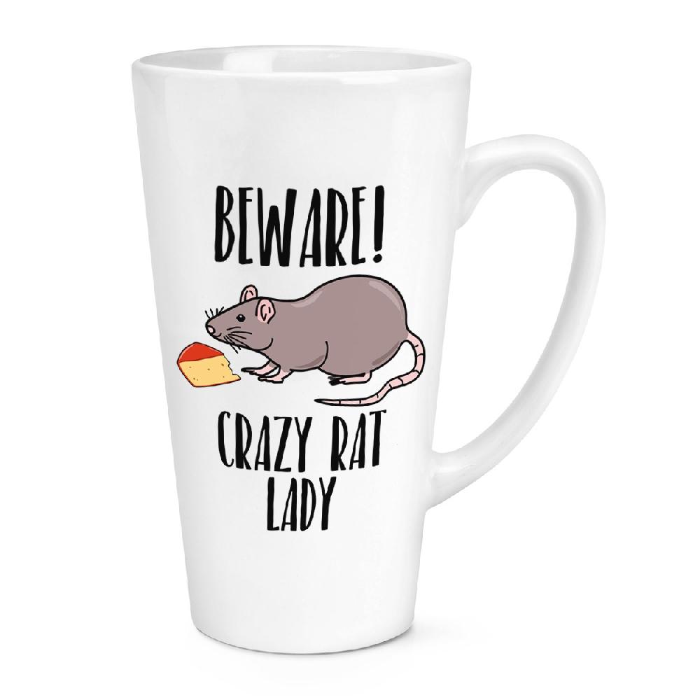 gift base Beware Crazy Rat Lady 17oz Large Latte Mug Cup