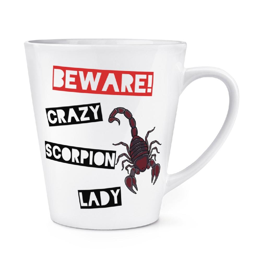 gift base Beware Crazy Scorpion Lady 12oz Latte Mug Cup
