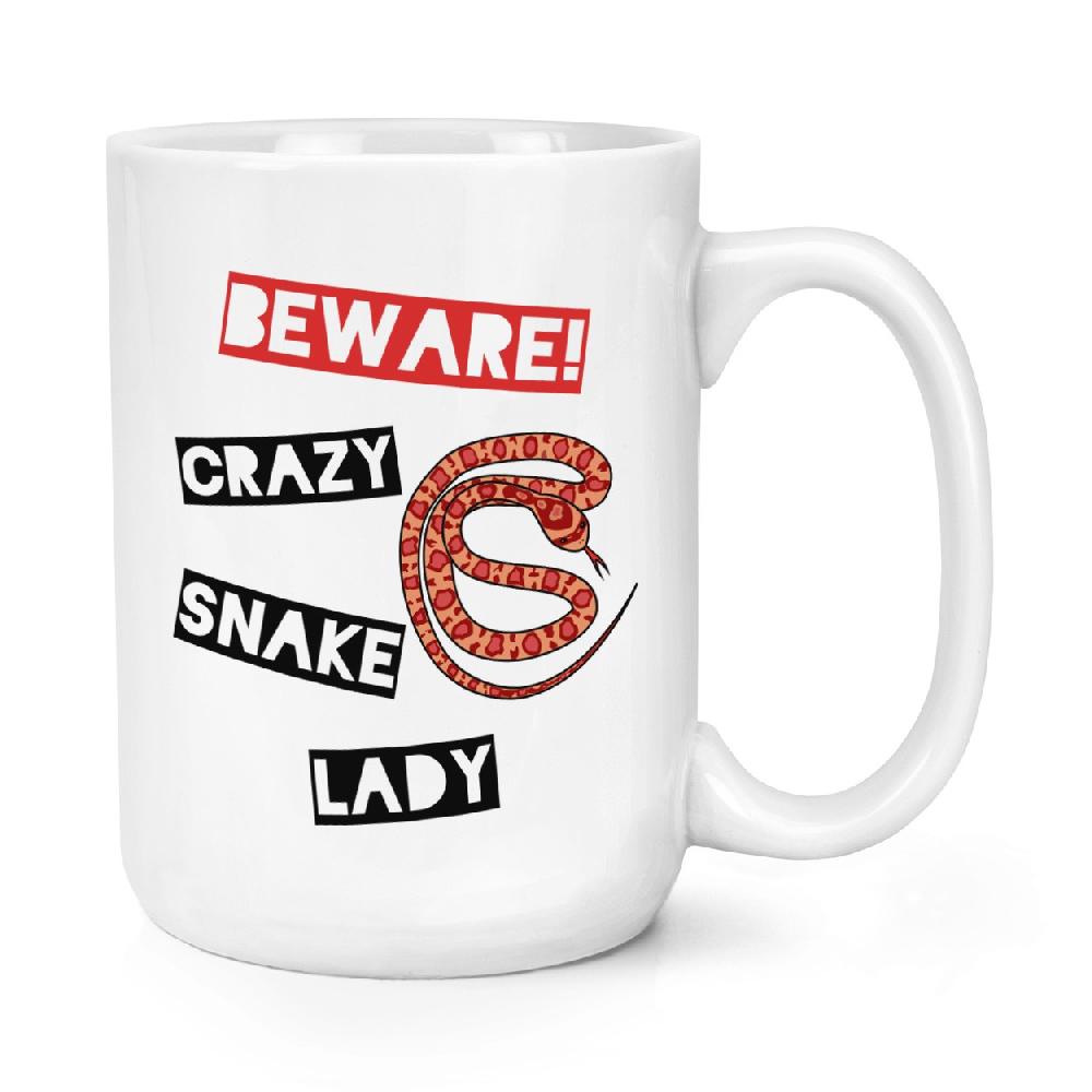gift base Beware Crazy Snake Lady 15oz Large Mug Cup