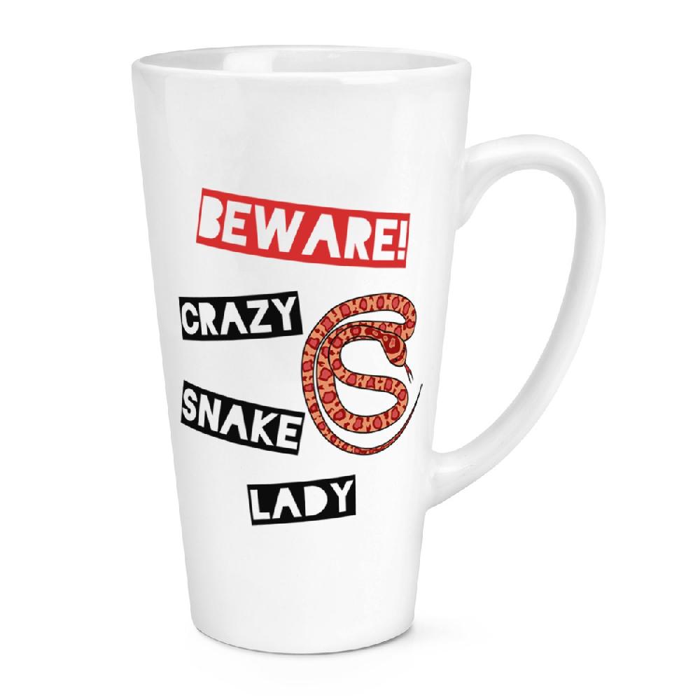 gift base Beware Crazy Snake Lady 17oz Large Latte Mug Cup