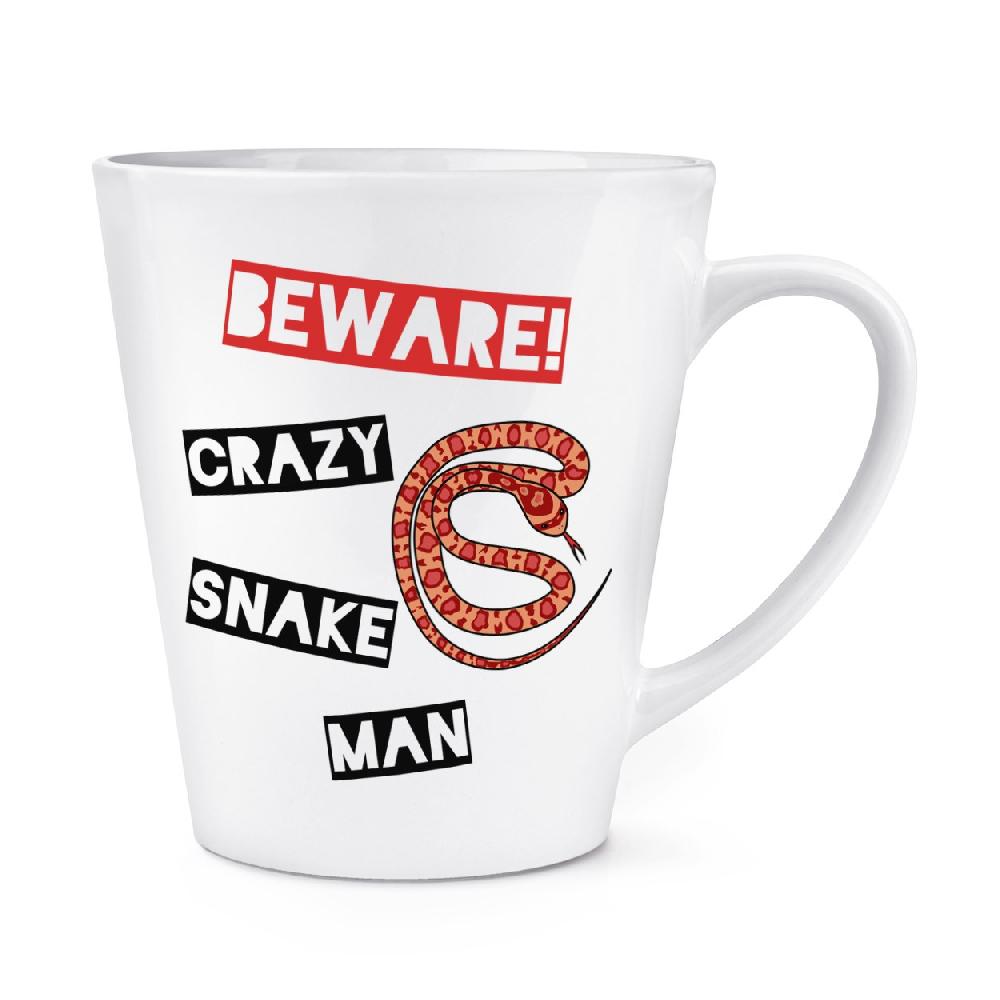 gift base Beware Crazy Snake Man 12oz Latte Mug Cup
