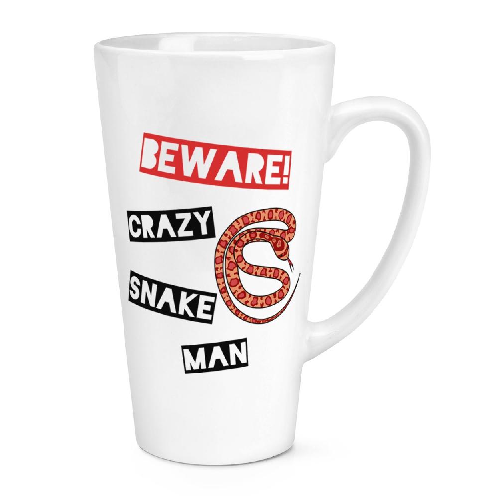gift base Beware Crazy Snake Man 17oz Large Latte Mug Cup