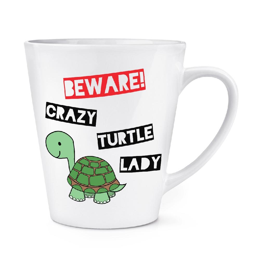 gift base Beware Crazy Turtle Lady 12oz Latte Mug Cup