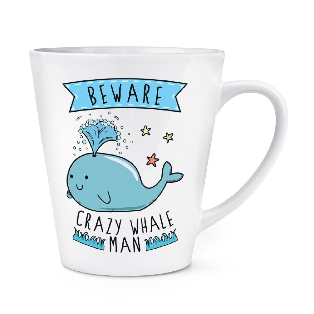 gift base Beware Crazy Whale Man 12oz Latte Mug Cup