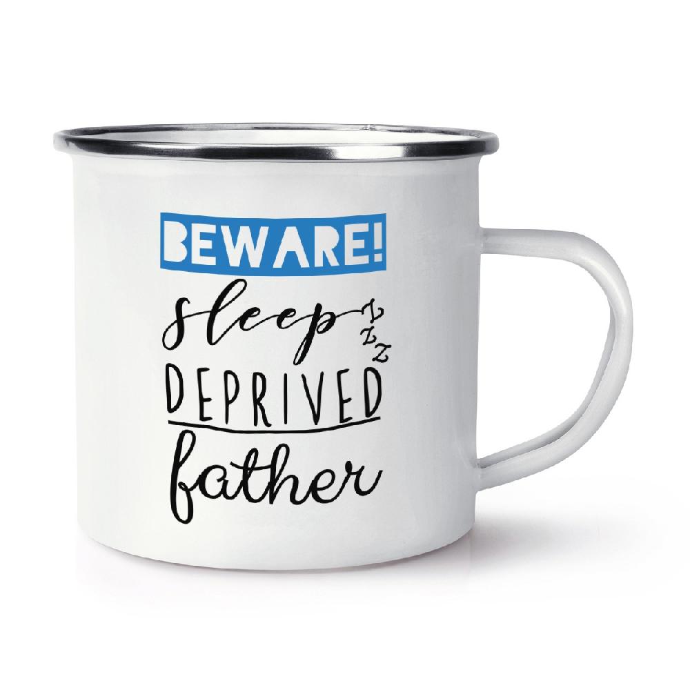 gift base Beware Sleep Deprived Father Retro Enamel Mug Cup