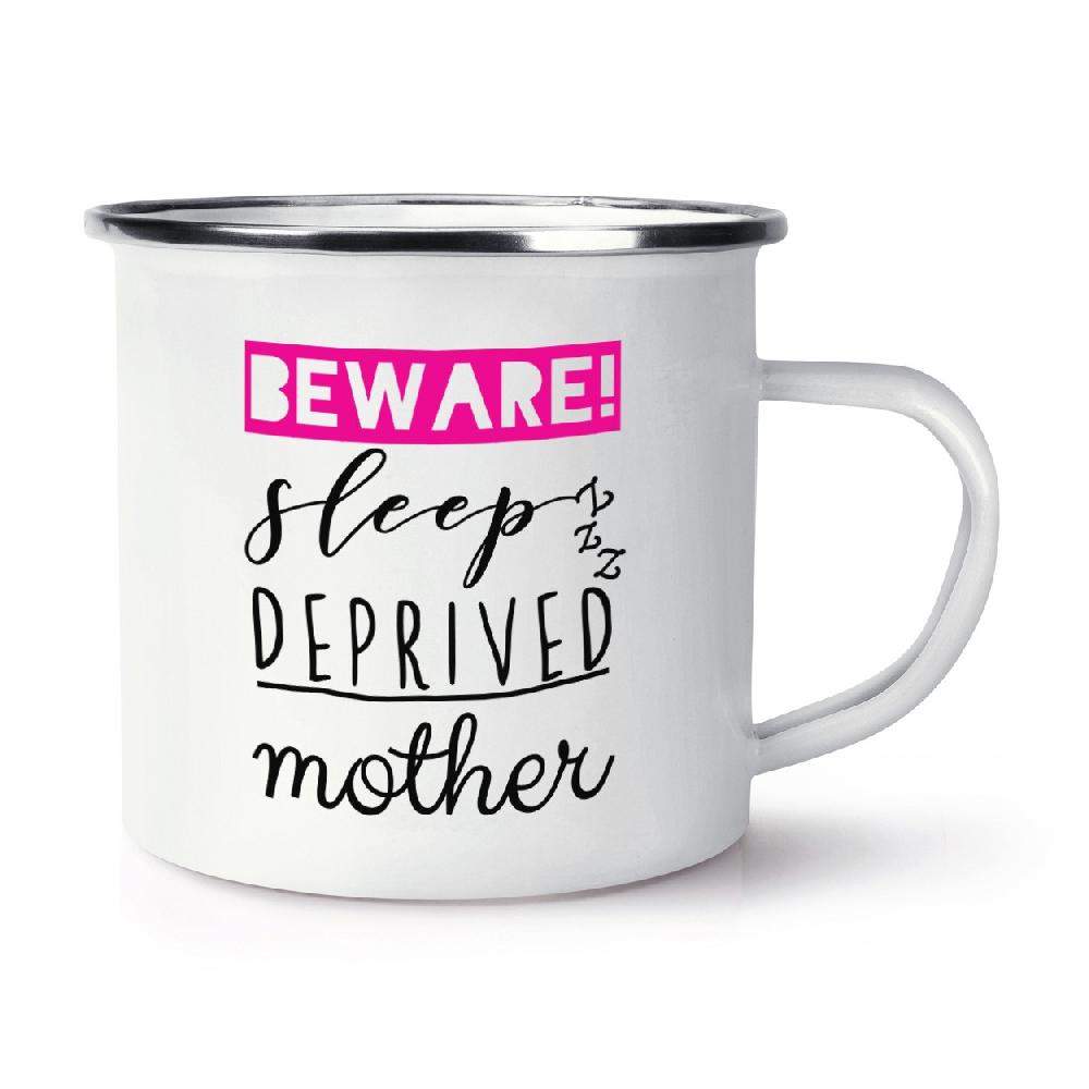 gift base Beware Sleep Deprived Mother Retro Enamel Mug Cup