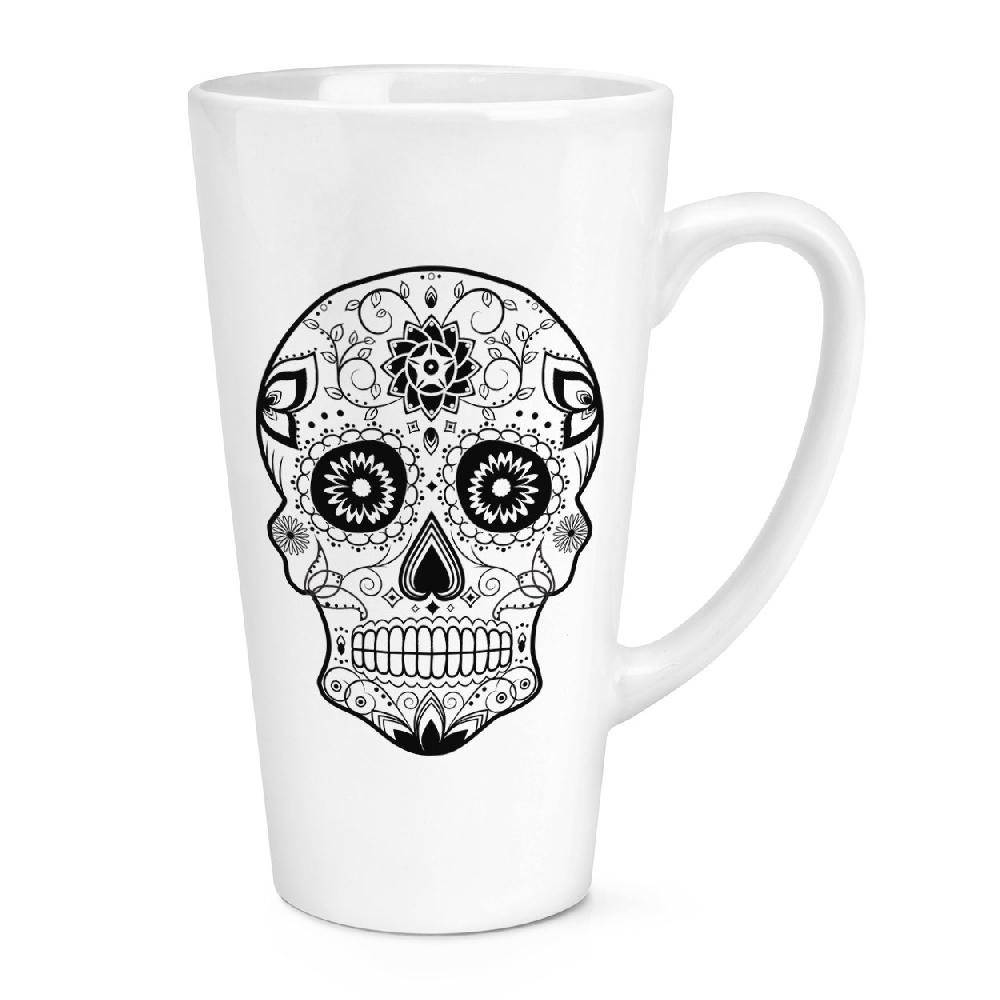 gift base Black Sugar Candy Skull 17oz Large Latte Mug Cup