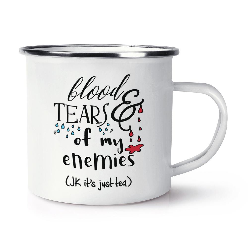 gift base Blood And Tears Of My Enemies Tea Retro Enamel Mug Cup