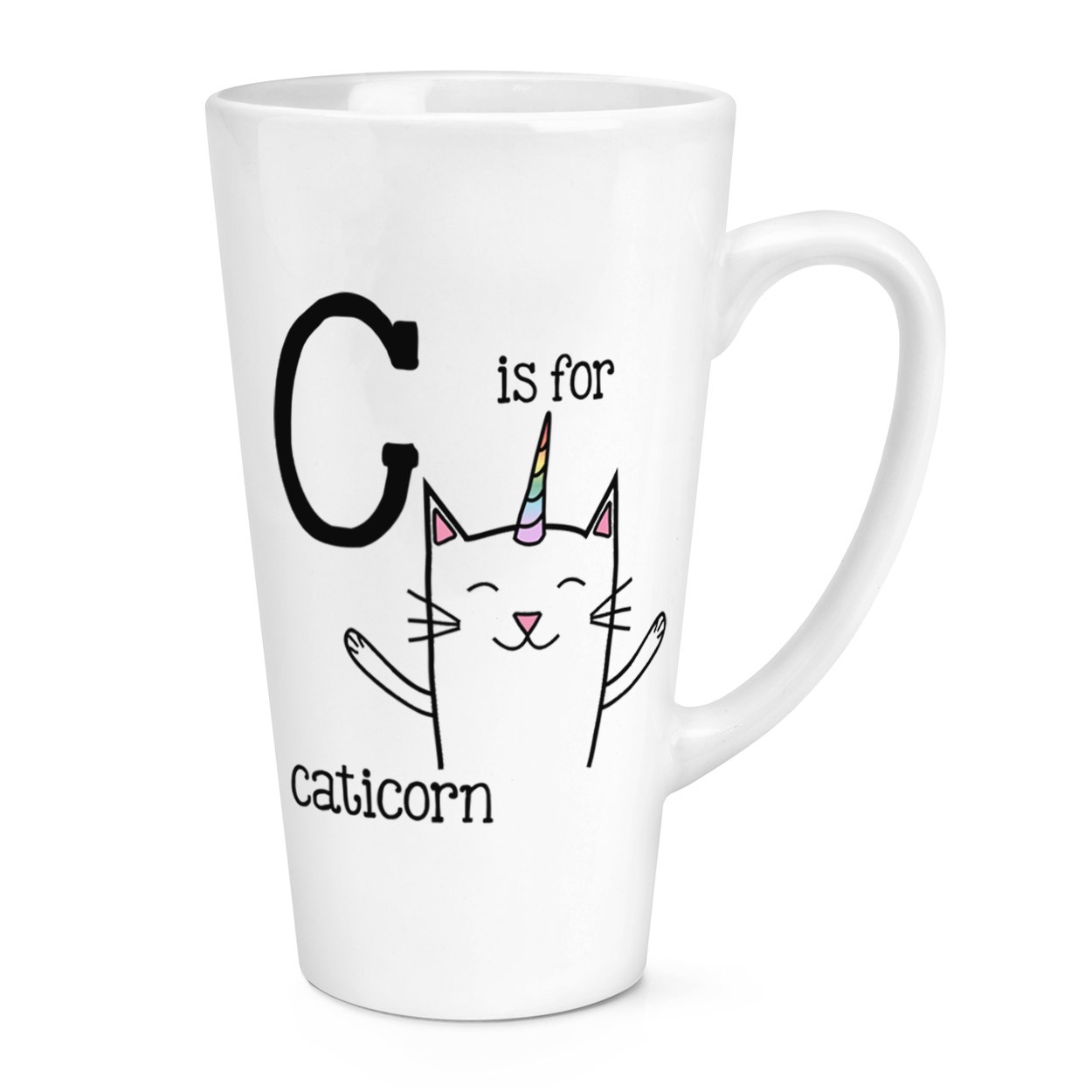 gift base C Is For Caticorn 17oz Large Latte Mug Cup