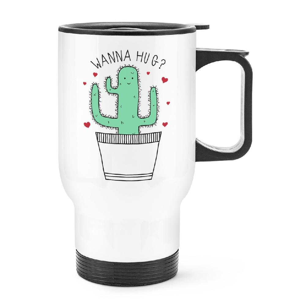 gift base Cactus Wanna Hug Travel Mug Cup With Handle