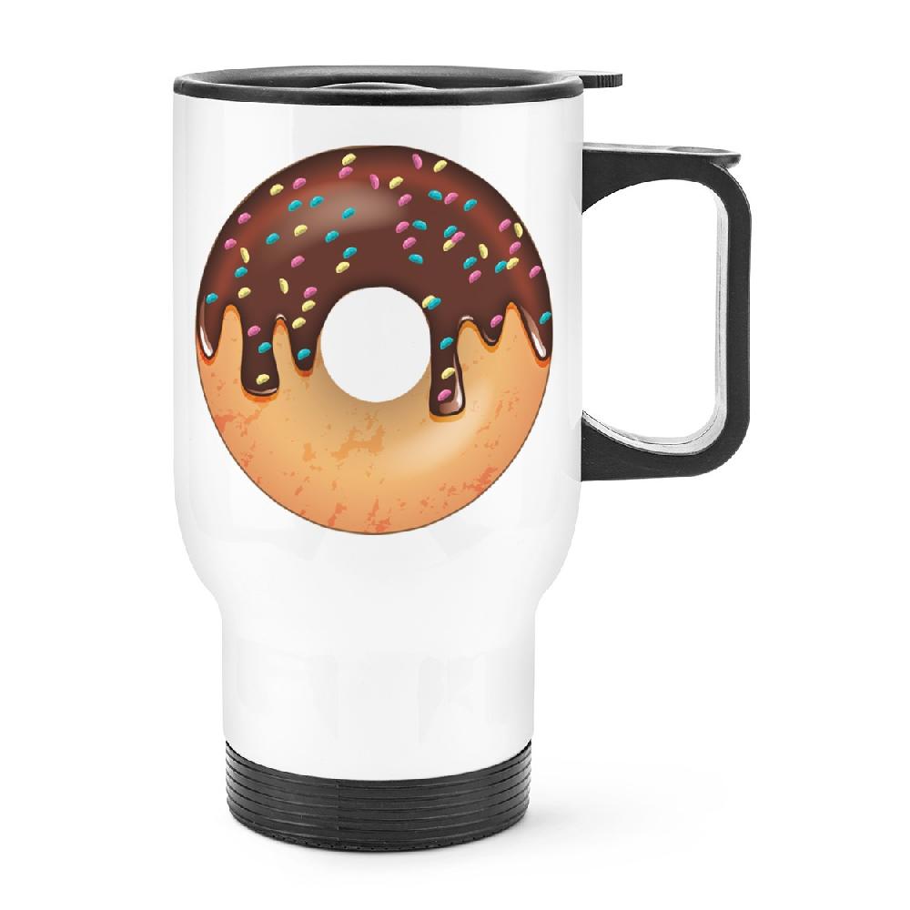 gift base Chocolate Sprinkled Glazed Doughnut Travel Mug Cup With Handle