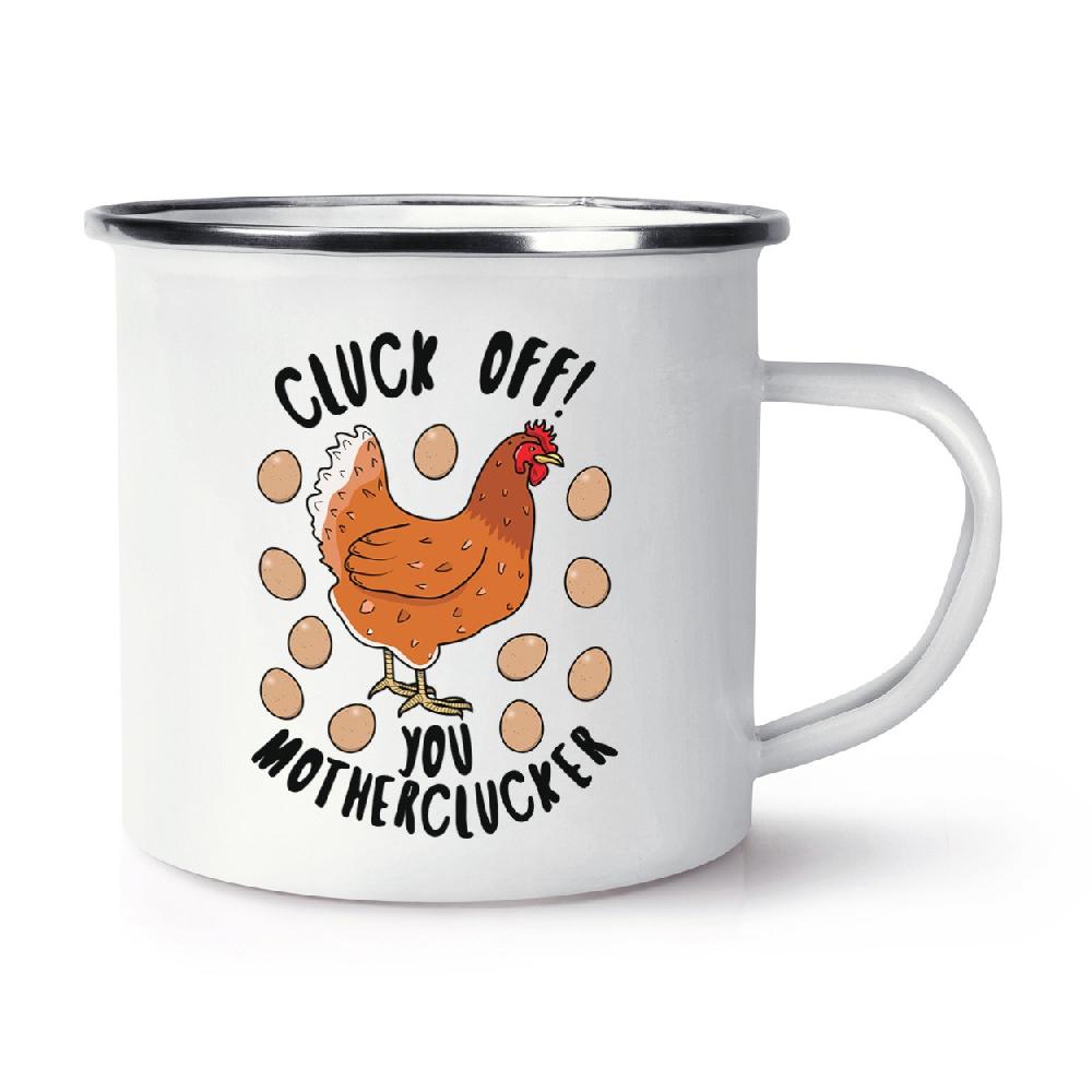 gift base Cluck Off You Motherclucker Chicken Retro Enamel Mug Cup