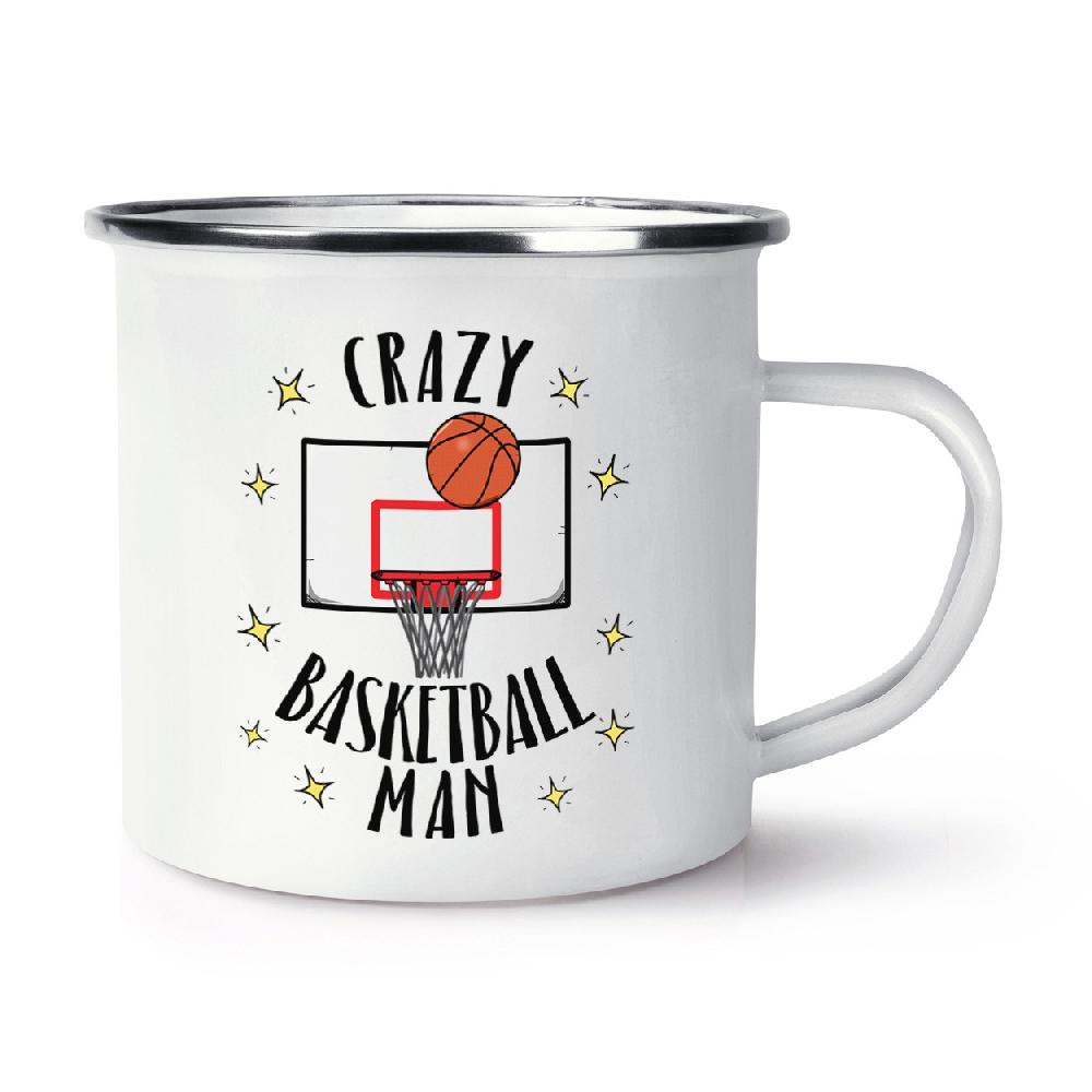 gift base Crazy Basketball Man Retro Enamel Mug Cup