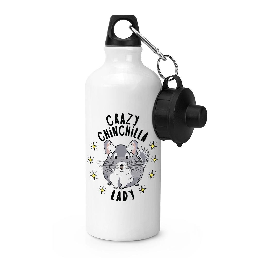 gift base Crazy Chinchilla Lady Stars Sports Bottle