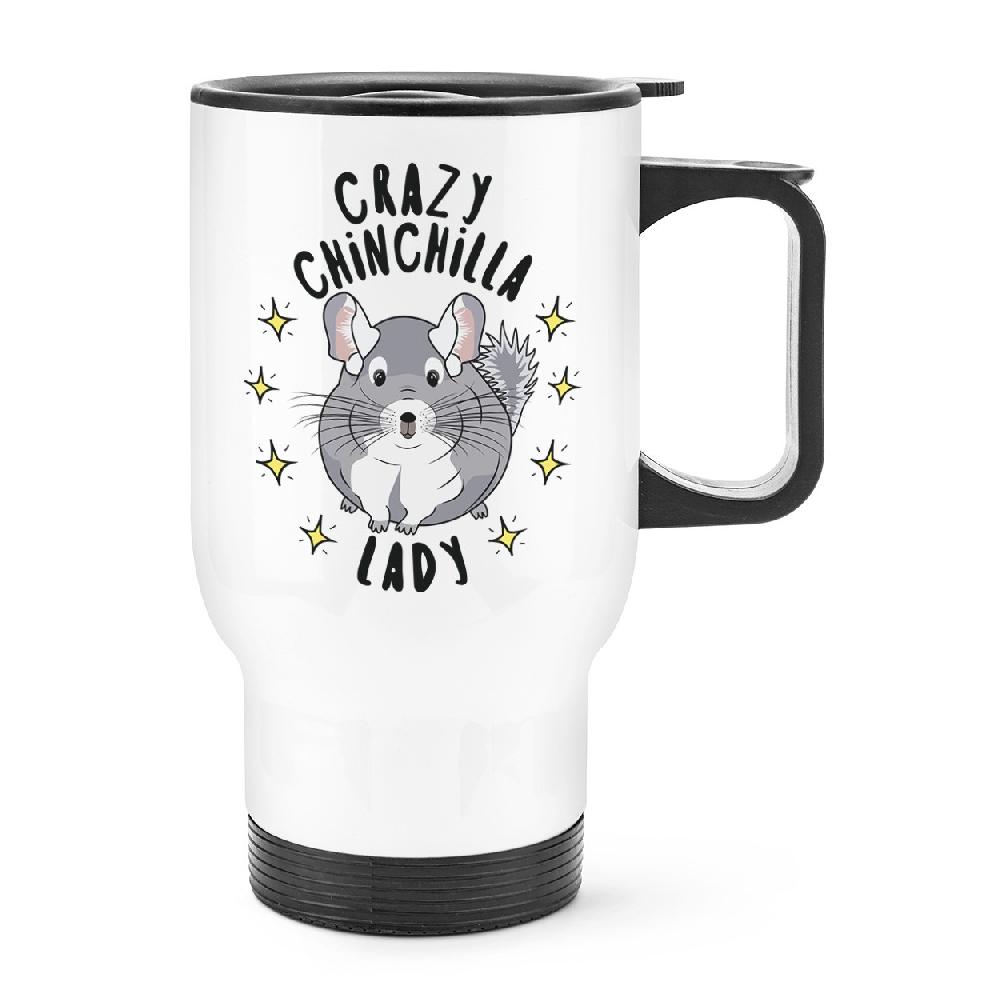 gift base Crazy Chinchilla Lady Stars Travel Mug Cup With Handle
