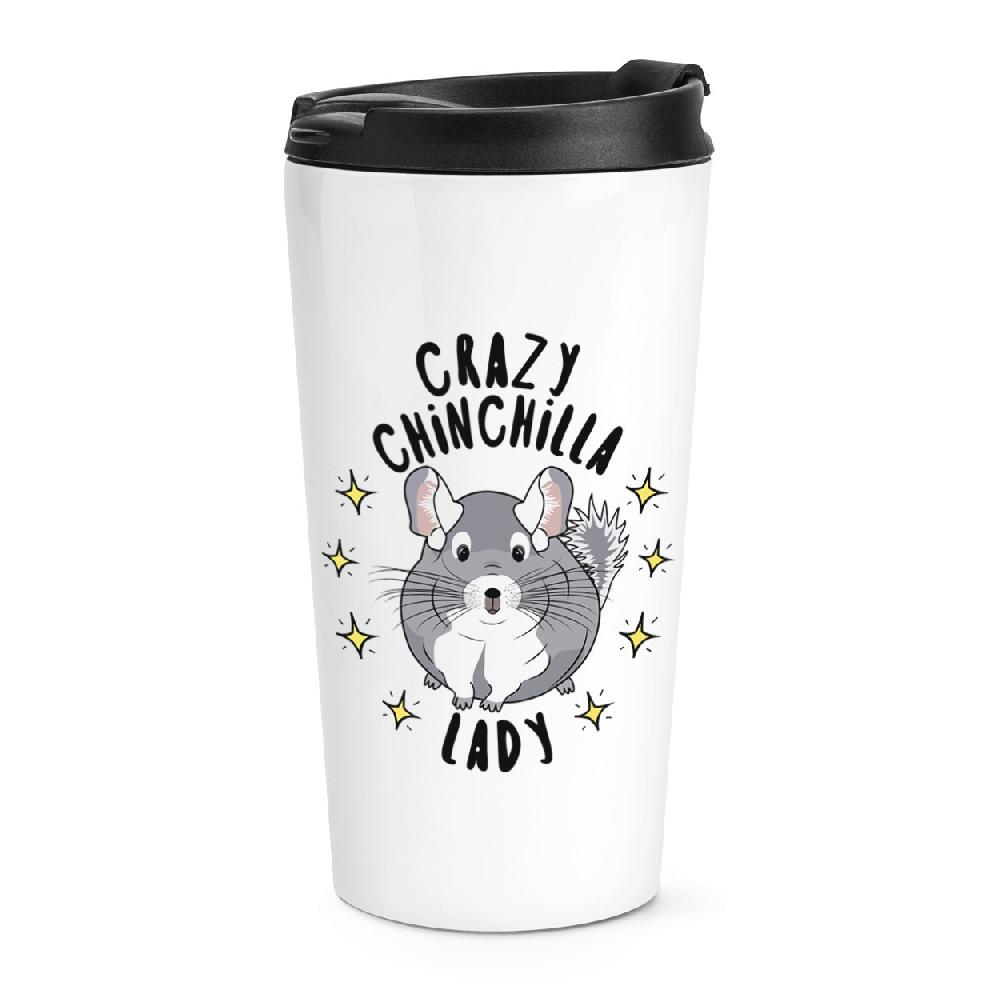 gift base Crazy Chinchilla Lady Stars Travel Mug Cup