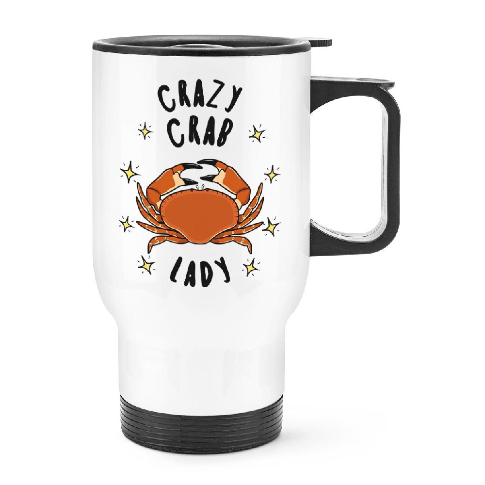 gift base Crazy Crab Lady Stars Travel Mug Cup With Handle