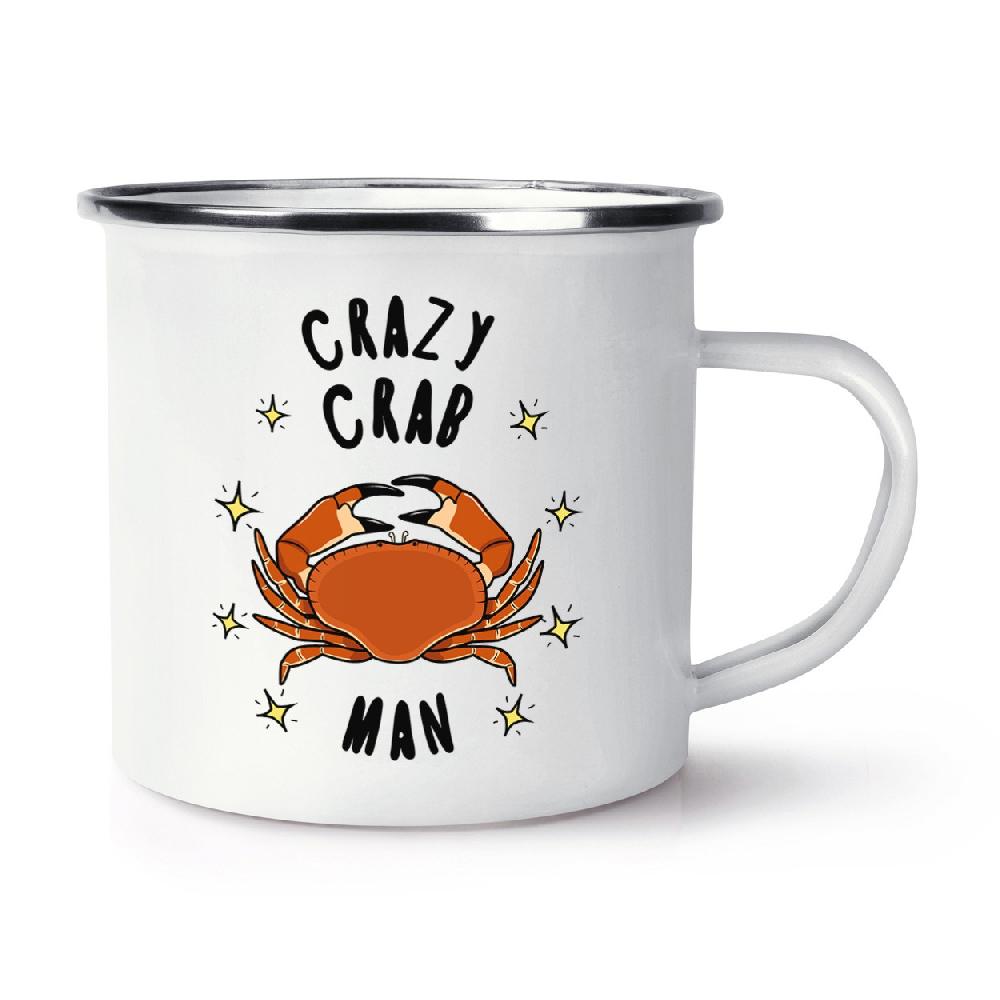 gift base Crazy Crab Man Stars Retro Enamel Mug Cup