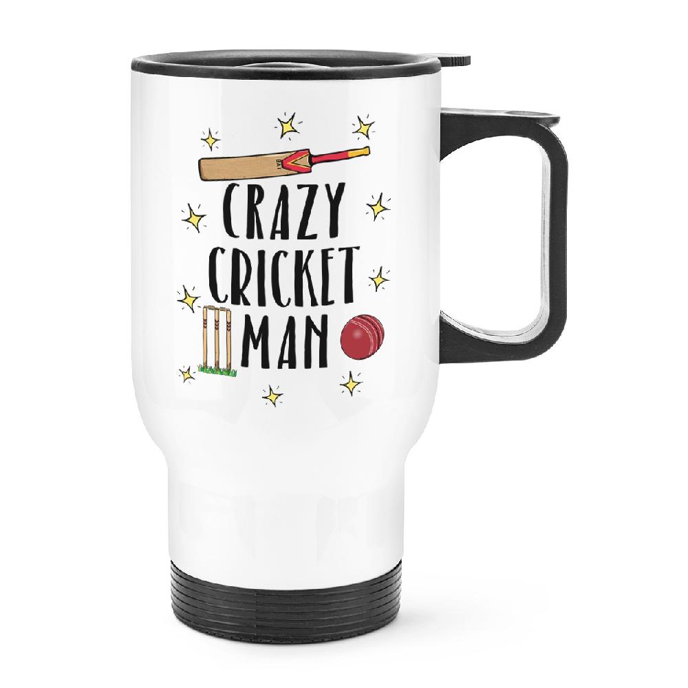gift base Crazy Cricket Man Travel Mug Cup With Handle