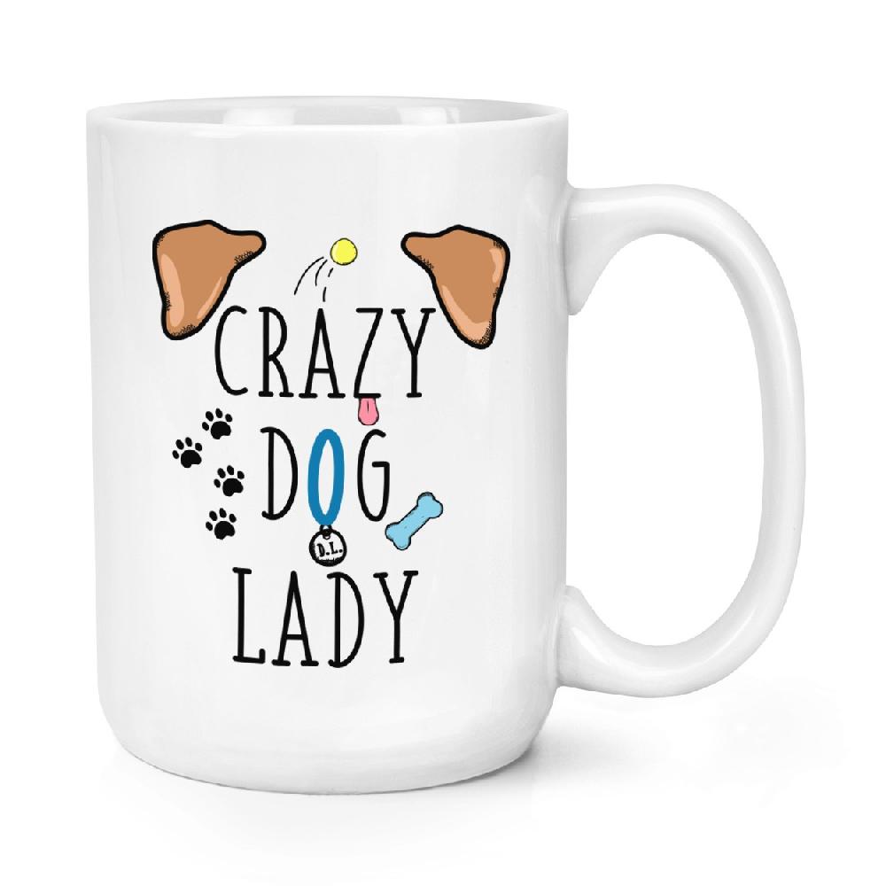 gift base Crazy Dog Lady Brown Ears 15oz Large Mug Cup