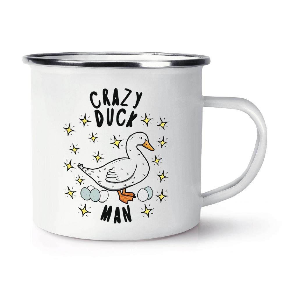 gift base Crazy Duck Man Stars Retro Enamel Mug Cup