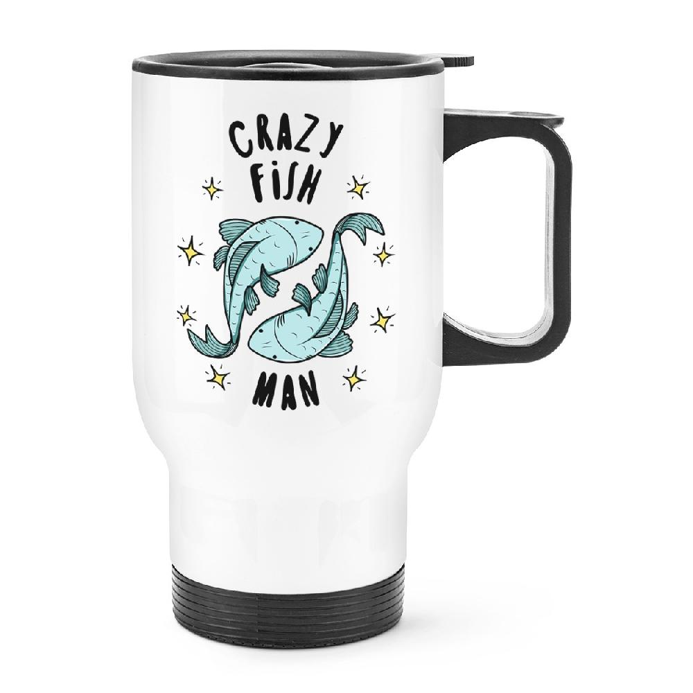 gift base Crazy Fish Man Stars Travel Mug Cup With Handle