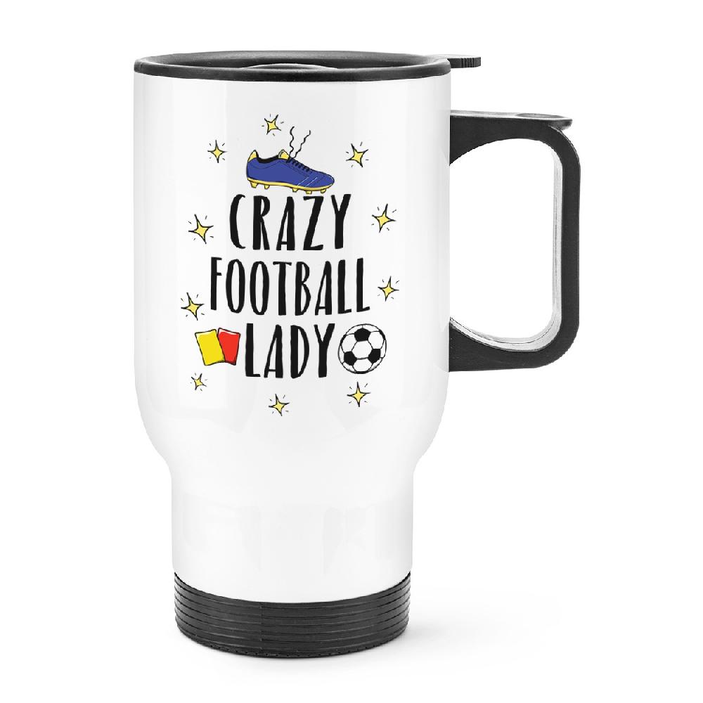 gift base Crazy Football Lady Travel Mug Cup With Handle