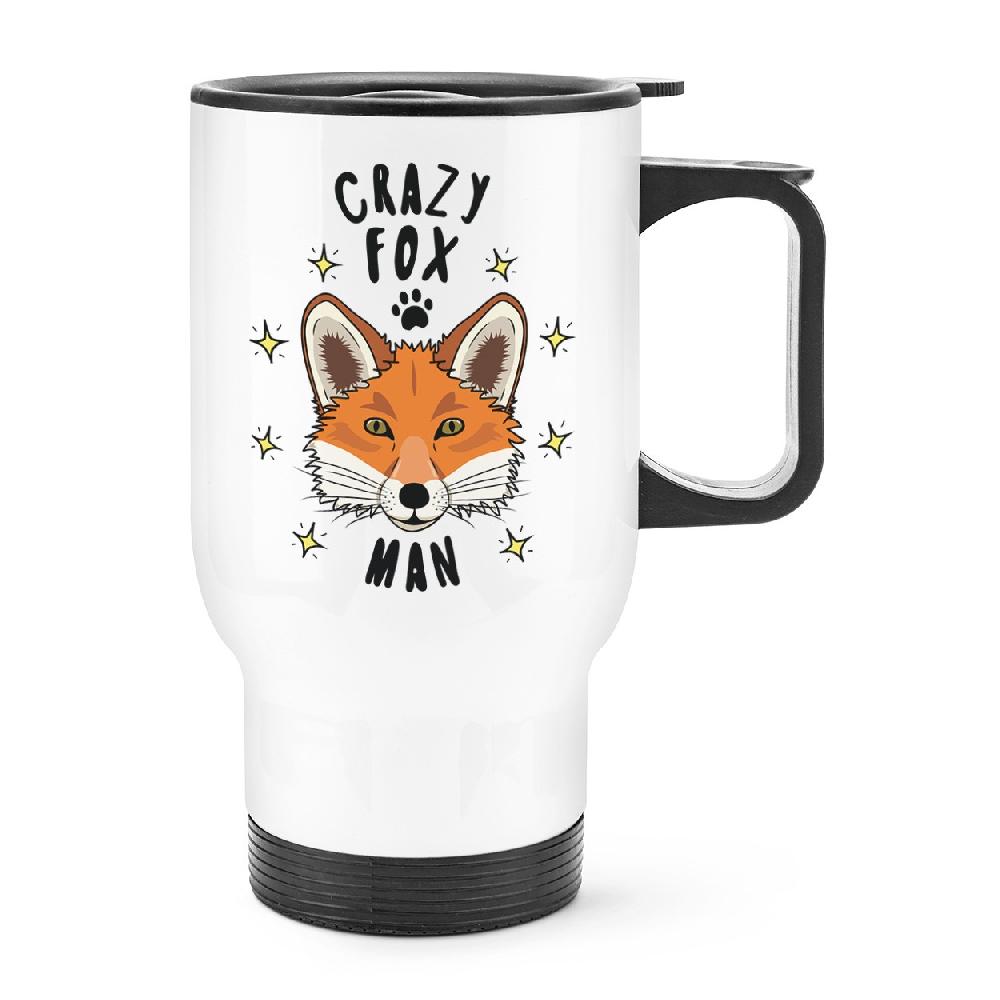 gift base Crazy Fox Man Stars Travel Mug Cup With Handle