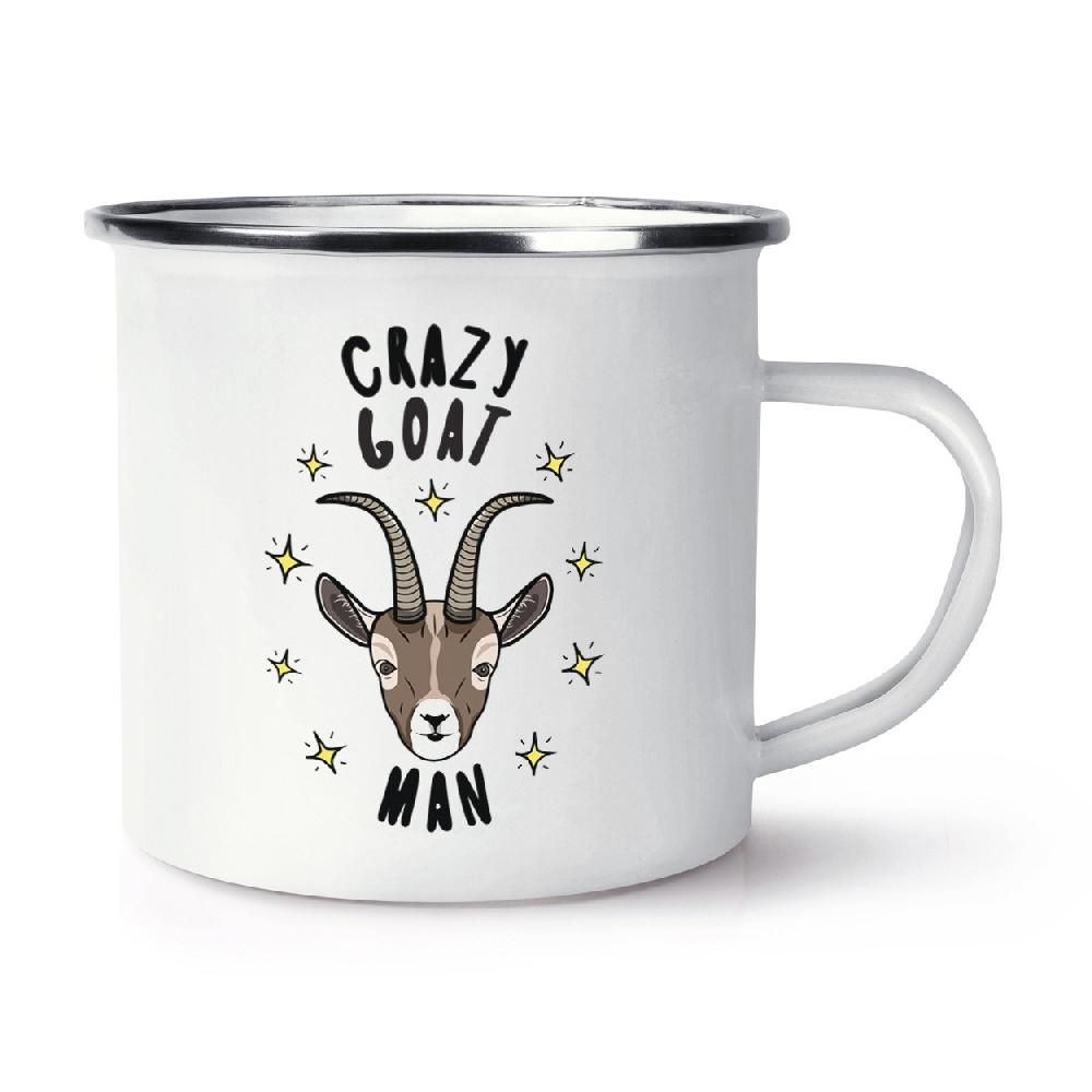gift base Crazy Goat Man Stars Retro Enamel Mug Cup