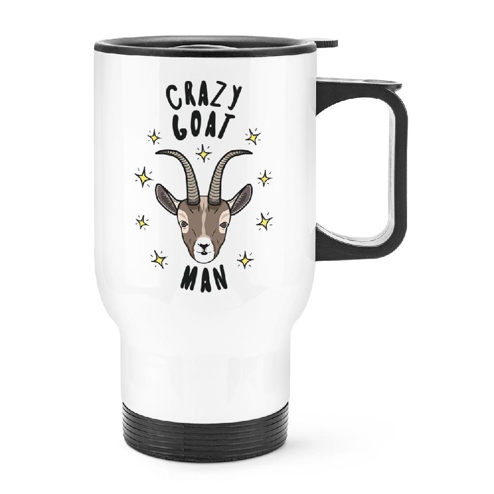 gift base Crazy Goat Man Stars Travel Mug Cup With Handle