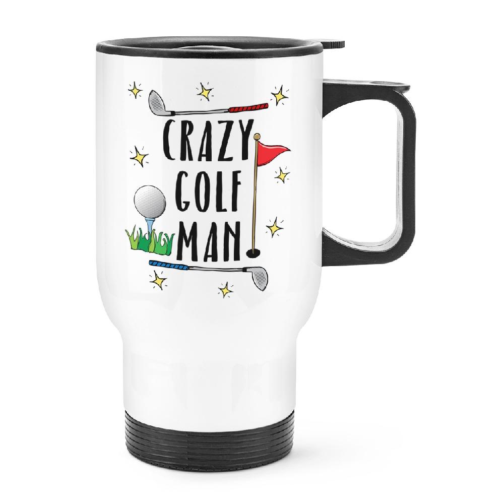 gift base Crazy Golf Man Travel Mug Cup With Handle