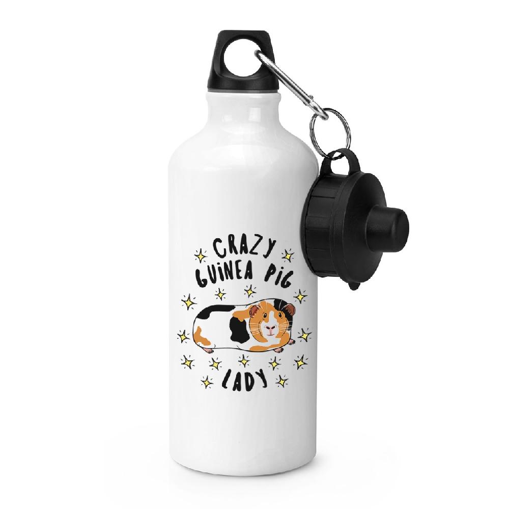 gift base Crazy Guinea Pig Lady Stars Sports Bottle