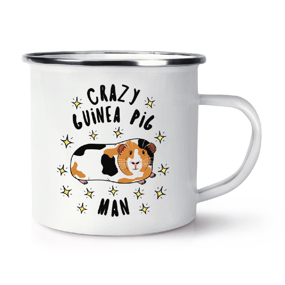 gift base Crazy Guinea Pig Man Stars Retro Enamel Mug Cup