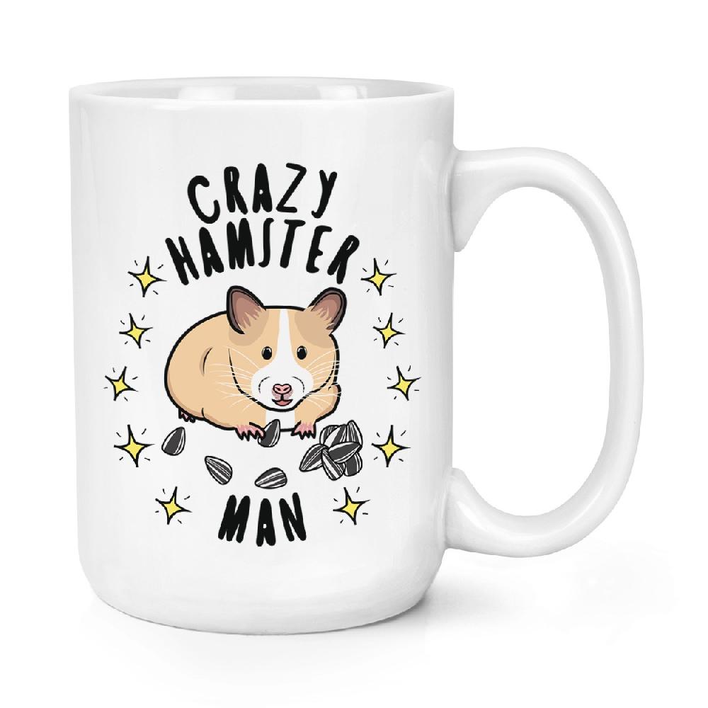 gift base Crazy Hamster Man Stars 15oz Large Mug Cup