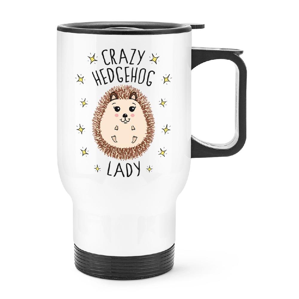 gift base Crazy Hedgehog Lady Travel Mug Cup With Handle