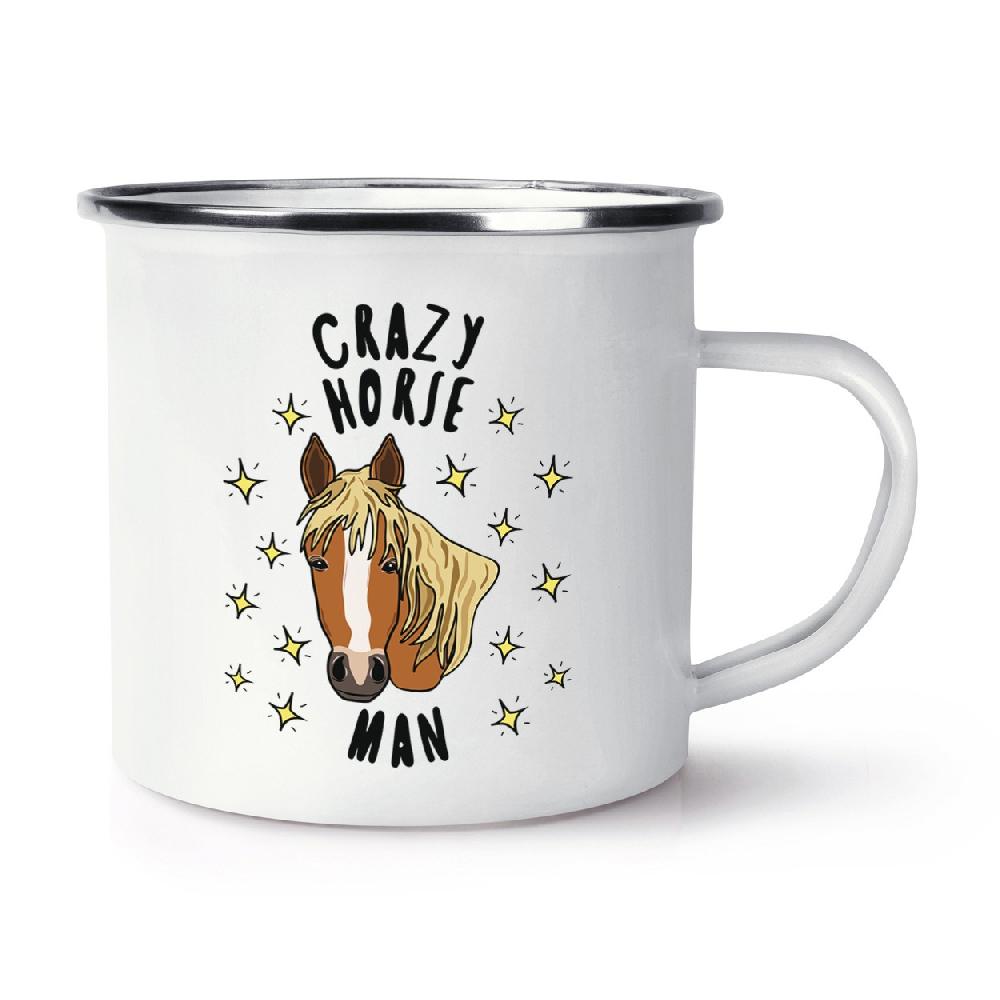 gift base Crazy Horse Man Stars Retro Enamel Mug Cup