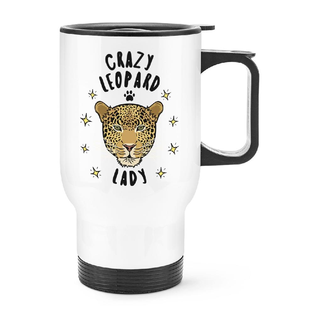 gift base Crazy Leopard Lady Travel Mug Cup With Handle