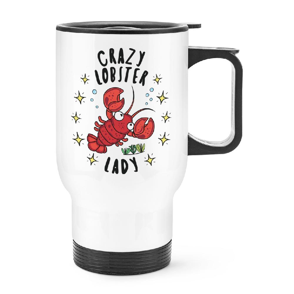 gift base Crazy Lobster Lady Stars Travel Mug Cup With Handle