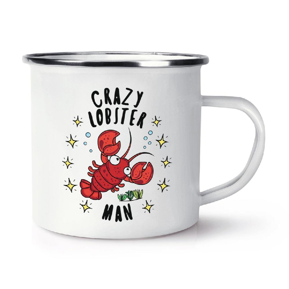 gift base Crazy Lobster Man Stars Retro Enamel Mug Cup