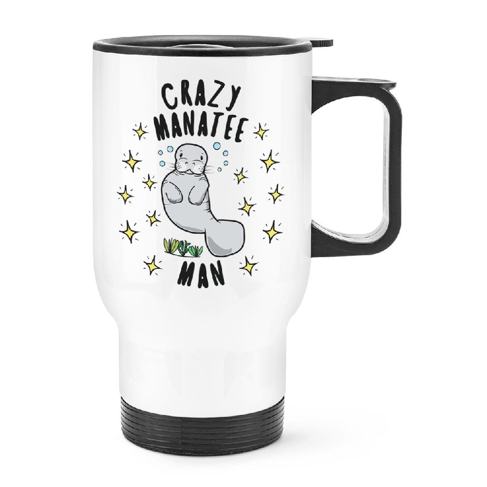gift base Crazy Manatee Man Stars Travel Mug Cup With Handle