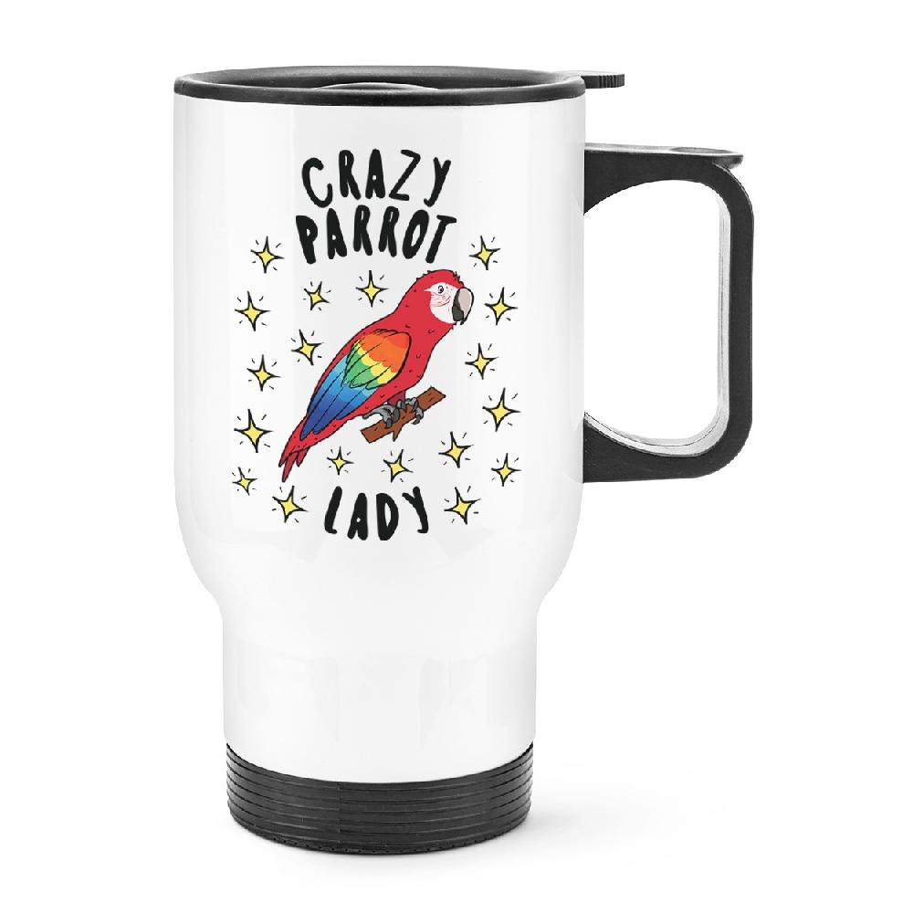 gift base Crazy Parrot Lady Stars Travel Mug Cup With Handle