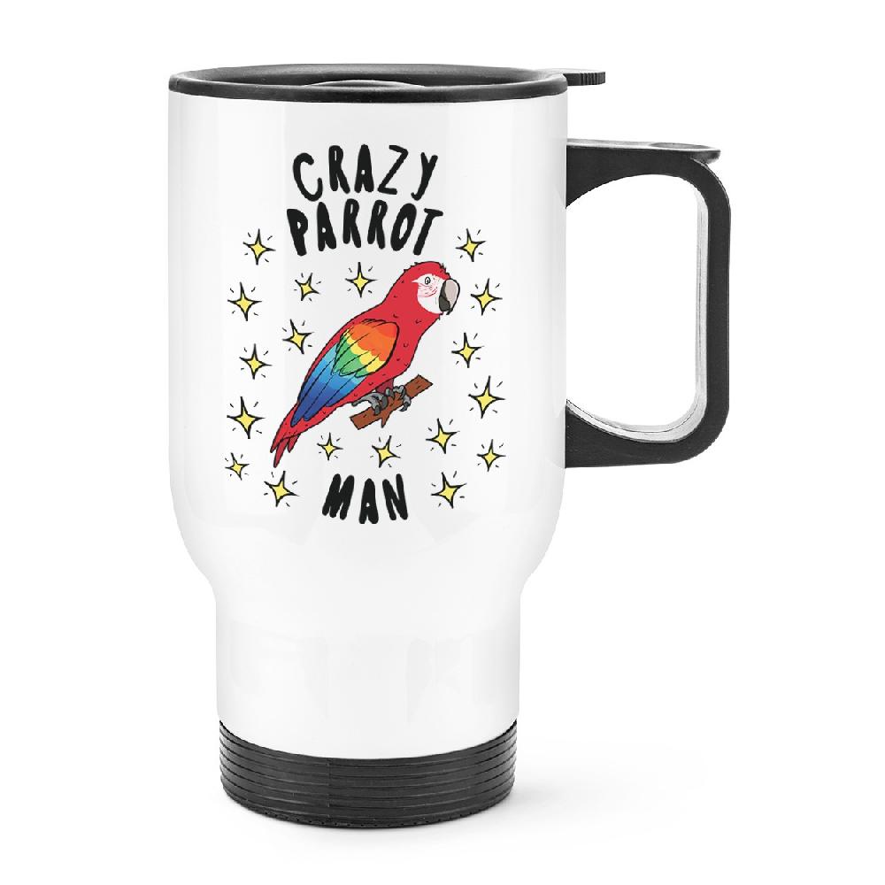 gift base Crazy Parrot Man Stars Travel Mug Cup With Handle