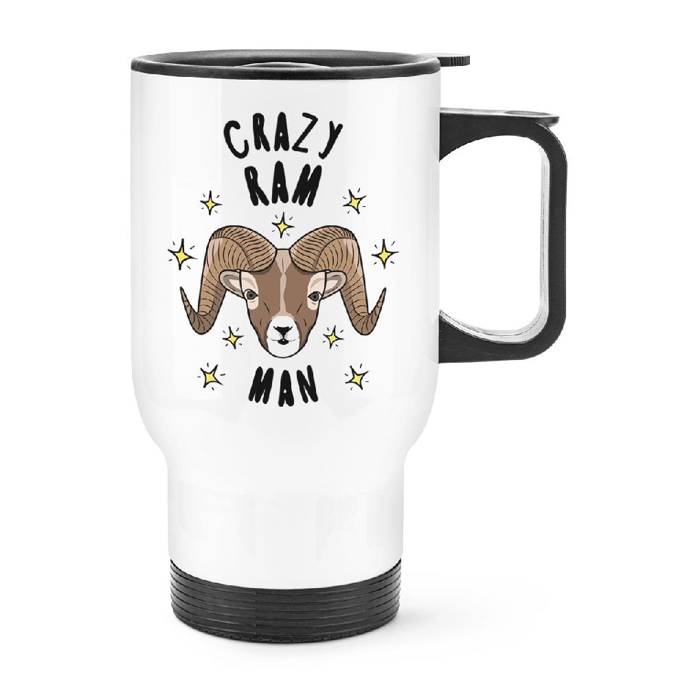 gift base Crazy Ram Man Stars Travel Mug Cup With Handle