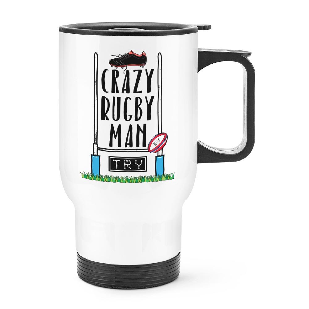 gift base Crazy Rugby Man Travel Mug Cup With Handle