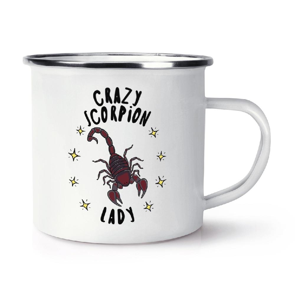 gift base Crazy Scorpion Lady Stars Retro Enamel Mug Cup