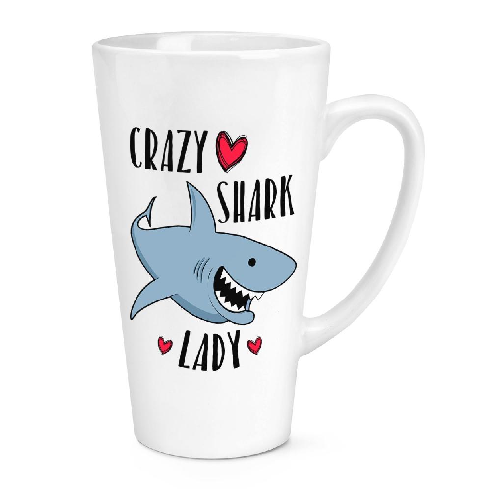 gift base Crazy Shark Lady 17oz Large Latte Mug Cup